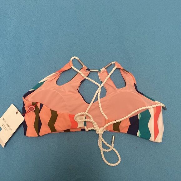 Red Carter Halter Bikini Top Large - Picture 4 of 4